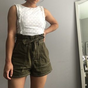 Zara White Floral Crop Top
